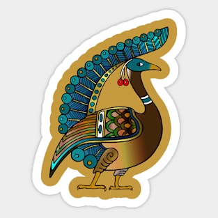 Medieval Peacock Sticker